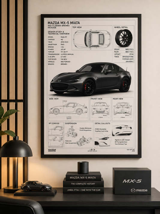 Mazda MX-5 Miata RF Blueprint Premium Photo Print